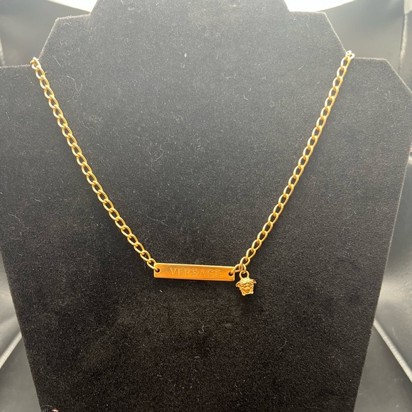 UNISEX VERSACE BAR PENDANT NECKLACE - Picture 1 of 8